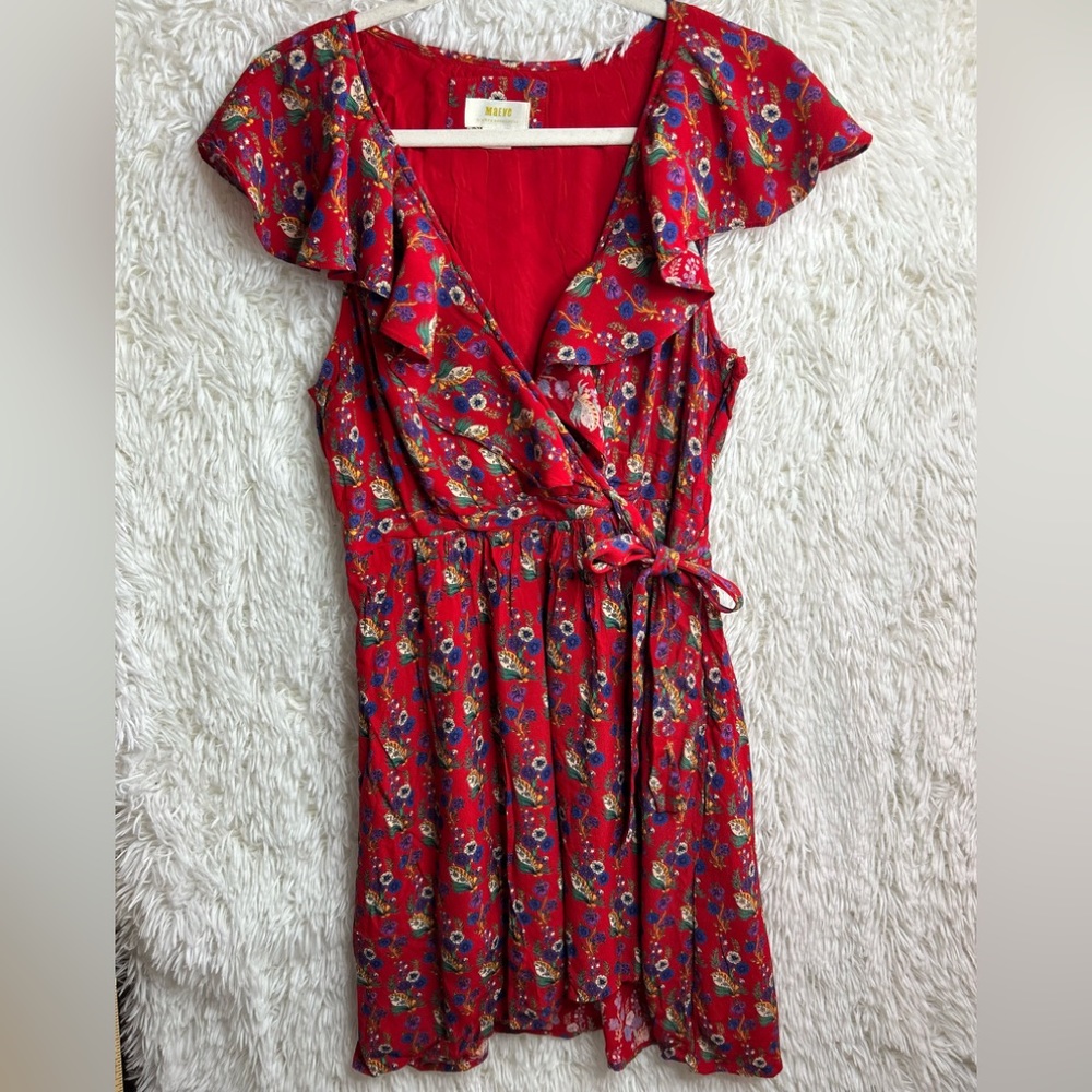 Anthropologie Maeve Red Ruffled Tiered Sundress